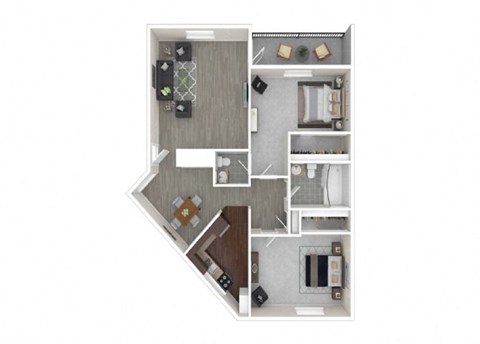 Floor plan for 2 beds, 1.5 baths, 1175 sqft